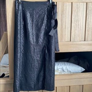 Black sequin skirt